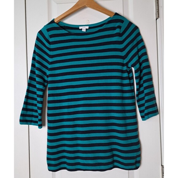 J. Jill Sweaters - J Jill Women's Sweater Size S Striped Cotton Blend Coastal Preppy Nautical